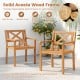 Set of 2 outdoor acacia wood patio dining chairs with ergonomic backrest and splinter-free surface for comfortable.