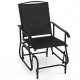 Single Tangkula outdoor glider chair with inclined backrest and sturdy metal frame, perfect for relaxing on the deck or.