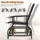 Tangkula outdoor glider chair with metal frame, featuring smooth-gliding design and comfortable armrests for patio.
