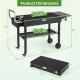 Foldable outdoor grill cart with a 31” x 17” tabletop, 300 lbs capacity, and removable side tray for extra prep space.