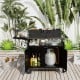 Outdoor grill cart with a folding stainless steel top, featuring ample storage and wheels for easy mobility, perfect.