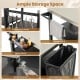 Outdoor grill cart featuring a stainless steel tabletop, 6 hooks, spice rack, and garbage bag holder for organized cooking.