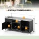 Outdoor grill table with sink dimensions, featuring heavy-duty metal construction and ample storage for outdoor.