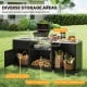 Outdoor grill table with sink, heavy-duty metal construction, diverse storage areas, perfect for patio and backyard use.