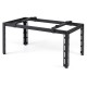 Heavy-duty black AC base for 9000-36000 BTU ductless units, featuring adjustable layout and anti-vibration pads for stability.