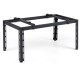 Heavy-duty black AC base for 9000-36000 BTU ductless air conditioners with adjustable layout and anti-vibration pads.
