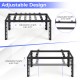 Adjustable outdoor heavy-duty AC base in black for 9000-36000 BTU units, featuring stable metal construction and anti-vibration pads.