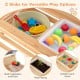 Outdoor kids mud kitchen featuring two sinks for versatile play, made of natural fir wood for durability and safety.