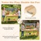 Outdoor kids mud kitchen featuring a spacious tabletop, built-in water basin, and natural fir wood for imaginative play.
