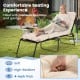 Beige outdoor lounge chaise cushion, 73"x22", 4-inch thick, high-resilience cotton, ideal for comfort and durability.