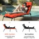 Thickened outdoor lounge chaise cushion in orange, featuring 4 string ties for secure attachment and optimal comfort.