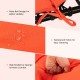 Thickened orange outdoor lounge chaise cushion with waterproof fabric and string ties for secure attachment and comfort.