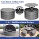 Round daybed with retractable canopy and cushions in gray PE wicker, perfect for outdoor relaxation and conversation.