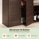 Outdoor PE wicker storage cabinet in mix brown with 3 doors and adjustable shelves, ideal for patio and deck.