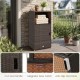 Outdoor PE wicker storage cabinet in brown with open compartment and magnetic door catch, ideal for patio organization.