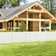 Outdoor PVC air conditioner fence in white with long stakes, ideal for privacy around gardens and unsightly outdoor.