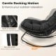 Close-up of the Outdoor Papasan Rocking Chair's cushion and non-slip pads, featuring ergonomic design for outdoor.