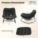 Outdoor Papasan rocking chair dimensions with thick black cushion, ergonomic design, and 400 lbs weight capacity.