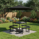 Outdoor picnic table bench set with 7.5 ft umbrella for 4-8 people, perfect for gardens and patios.