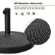 Close-up of the 49 lbs umbrella base made of weather-resistant resin, providing stability for outdoor picnic tables.