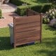 Outdoor privacy fence made of fir wood, ideal for concealing trash cans and AC units in the backyard.