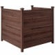 Outdoor privacy air conditioner fence made of robust fir wood, featuring a brown finish for backyard concealment.