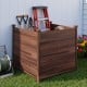 Outdoor privacy air conditioner fence made of fir wood, featuring a rustic brown finish, ideal for concealing equipment.