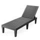 Black outdoor recliner chair featuring a 5-position adjustable backrest, ideal for patio or poolside relaxation.