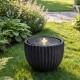 Round sphere water fountain with pump, featuring a realistic stone look and LED lights, perfect for garden tranquility.