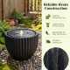 Outdoor round sphere water fountain with pump, featuring a realistic stone-like look and adjustable flow control for.
