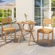 Outdoor side table with slatted tabletop and X-shaped structure, made of solid acacia wood, perfect for indoor or.