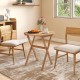 Acacia wood outdoor side table with slatted tabletop and X-shaped structure, perfect for indoor and outdoor use.