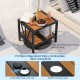 Outdoor side table with umbrella hole, sturdy metal construction, and 2-tier storage shelf for porch or patio use.