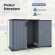 Outdoor storage shed dimensions showing lockable door, waterproof surface, and sturdy construction for versatile.