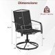 Black outdoor swivel chair with high back, breathable seat, and sturdy metal frame, ideal for backyard relaxation.