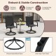 Set of 2 outdoor swivel chairs with high back, breathable seat, and sturdy metal base for backyard relaxation.
