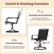 Outdoor swivel chair with high back and breathable seat, featuring 360° swivel and gentle rocking motion for relaxation.