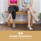 Teak wood bench for outdoor use, featuring H-shaped legs for stability, ideal for porch and patio seating.
