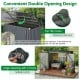Outdoor trash can storage shed with double openings, dark gray galvanized steel, featuring top flip cover and safety.