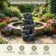 5-tier tabletop cascading rock water fountain with LED lights, made of durable resin and fiberglass for outdoor.