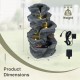 5-tier tabletop outdoor water fountain with LED lights, resin construction, and adjustable flow for a calming ambiance.