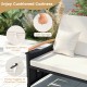 Close-up of the Outdoor Wicker Daybed's soft cushions and zippered covers, designed for comfort and convenience.