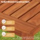 Close-up of the slatted seat of a solid wood 2-person backless patio bench, showcasing its splinter-free surface and.