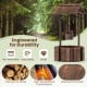 Outdoor wooden wishing well planter bucket made of durable Fir wood with a rustic finish, ideal for small plants.