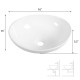 Oval ceramic vessel sink with popup drain design, 16" x 13" x 5.5", perfect for modern bathroom upgrades.