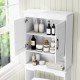 Over Toilet Space Saver Bathroom Organizer with open compartment and cabinet, featuring adjustable shelves for.