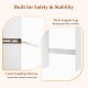 Detail of the anti-toppling device and wide support legs on the Over Toilet Space Saver Bathroom Organizer for.