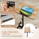 Angle-adjustable tabletop of the Overbed Rolling Food Tray Table, featuring 360° rotation and edge stopper for.