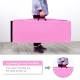 Pink 4' x 6' x 2" folding exercise mat with handles, ideal for gymnastics, yoga, and easy transport.