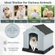 Dog house for small dogs made of waterproof plastic, featuring an elevated floor for improved ventilation and comfort.